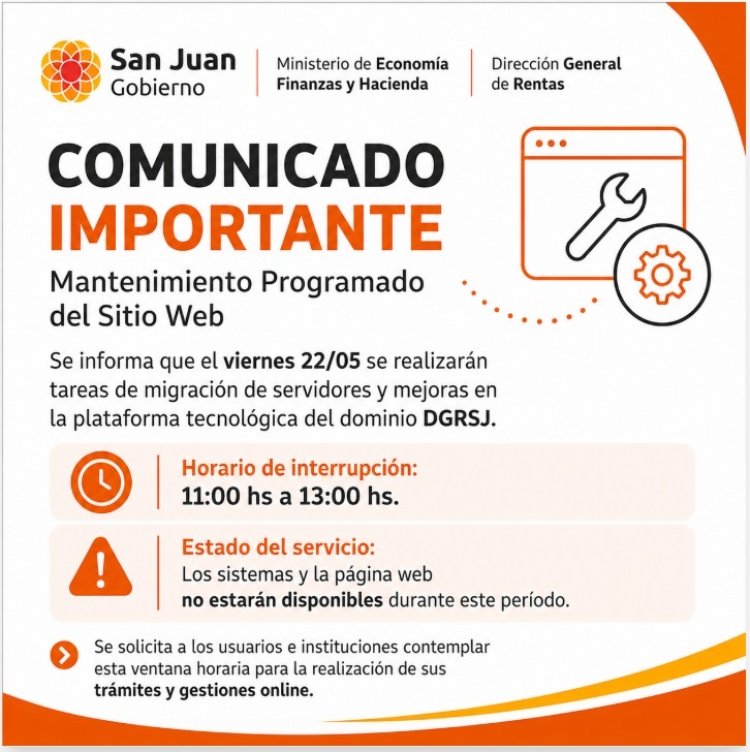 Mantenimiento Programado del Sitio Web de la Dirección General de Rentas