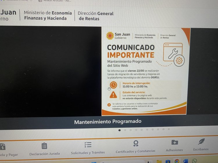 Mantenimiento Programado del Sitio Web de la Dirección General de Rentas