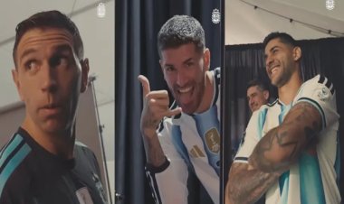 Así fue la sesión de fotos de la Selección Argentina antes del debut