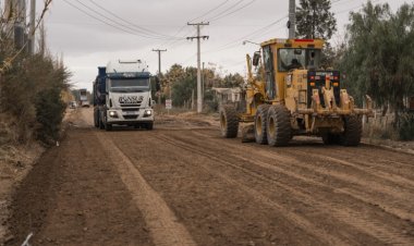 Ya está en marcha la obra de pavimentación de calle Mendoza Vieja, para mejorar la conectividad de Sarmiento