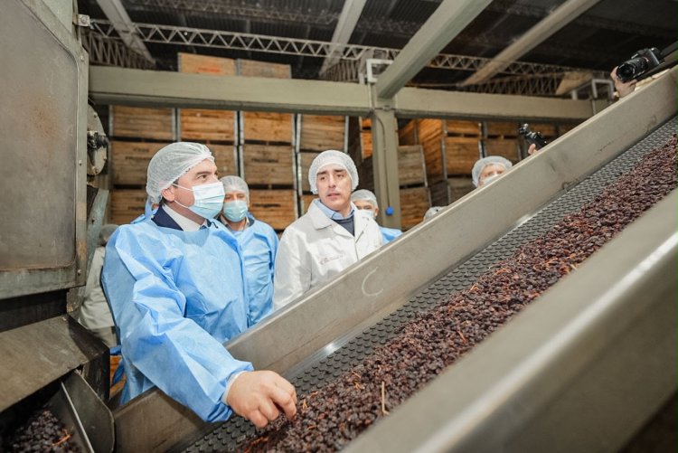 Orrego visitó Frutandina, una de las principales exportadoras de pasas de San Juan