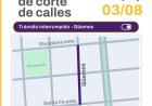 Capital informa cortes y desvíos de tránsito por obras en distintos frentes de trabajo