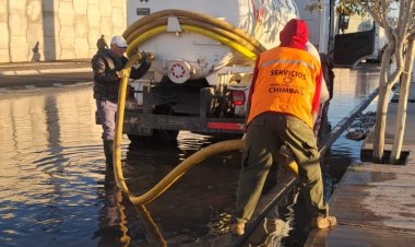 Anegamientos: Chimbas realiza tareas de desobstrucción de cunetas
