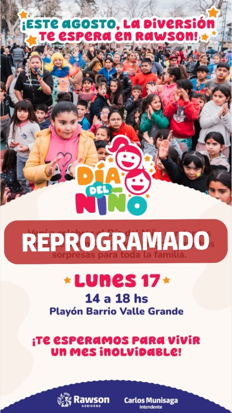 Rawson suspende el festejo del Día del Niño en Valle Grande por alerta meteorológica