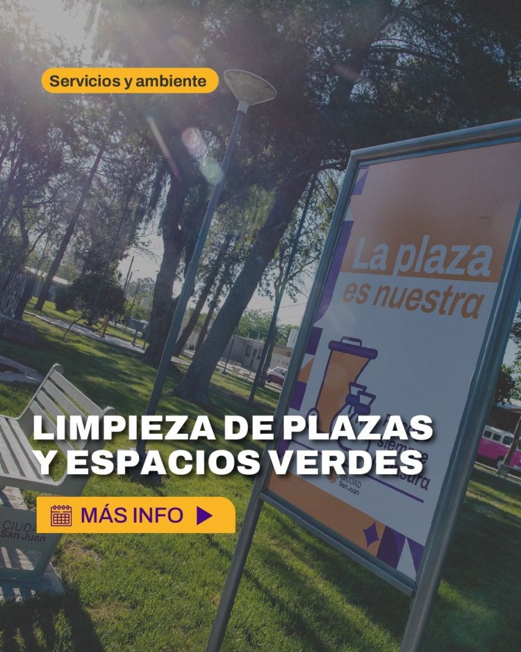 La Ciudad continúa con la limpieza y mantenimiento de plazas y espacios verdes del sector sur