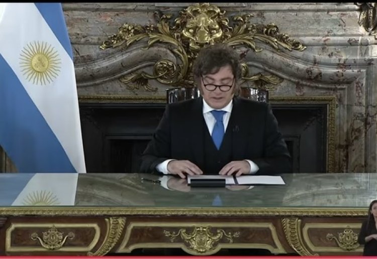 Las principales frases de Javier Milei en la cadena nacional por Malvinas