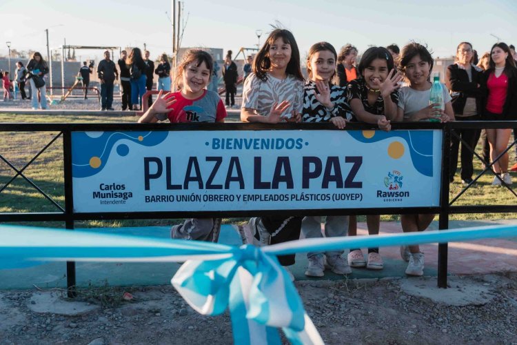 Rawson inauguró la nueva Plaza La Paz en Barrio Los Plásticos