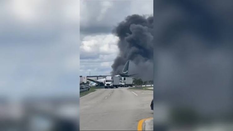 Un avión de carga de Amazon se estrelló en el aeropuerto de Miami