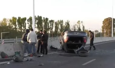 Volcó un Citroën sobre la Ruta 40 en Chimbas
