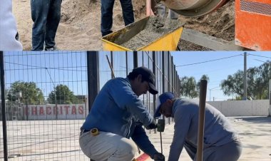 9 de Julio: la nueva cancha multideportiva ya tiene un 70% de avance