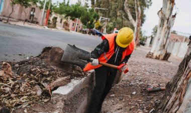 Chimbas realizó tareas de limpieza y obras de mejora en desagües de la zona Este