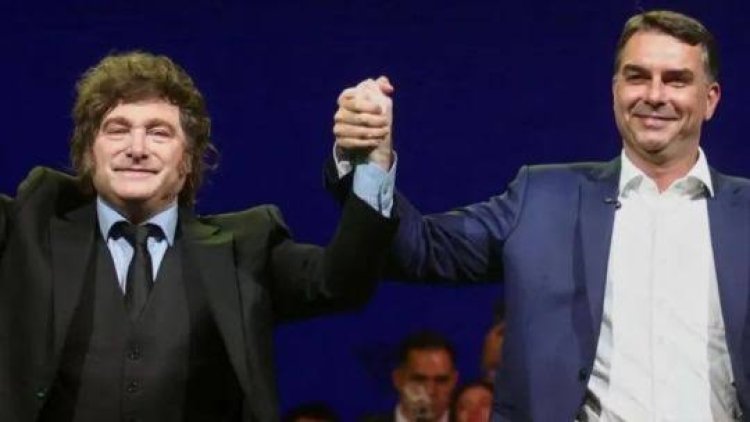 Flávio Bolsonaro a Milei: “Gracias mi amigo ¡Muy pronto nuestras naciones estarán más cerca!"