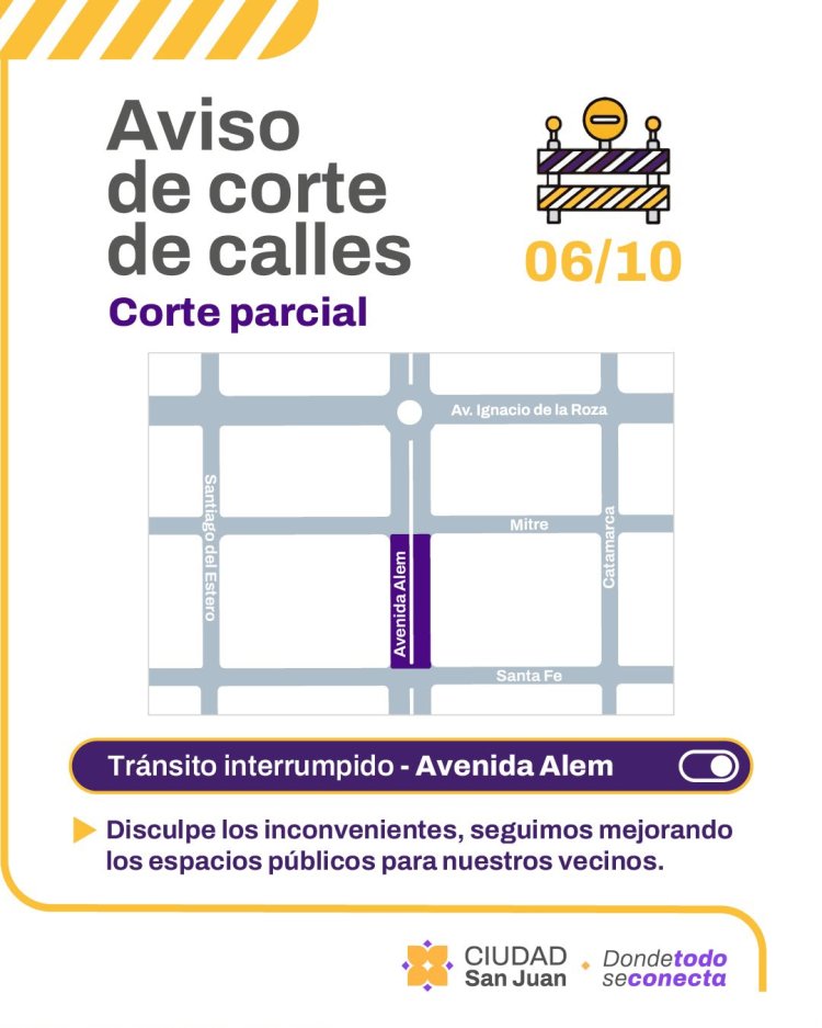 Continúa la semana con trabajos en avenida Alem