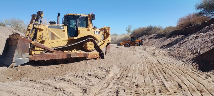 Avanzan los trabajos sobre el río Yakin en el departamento Albardón