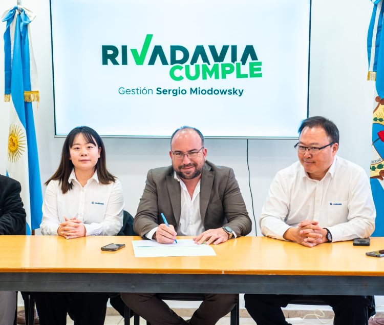 Rivadavia firmó un convenio con LiuGong para capacitar a su personal en el uso de maquinaria vial