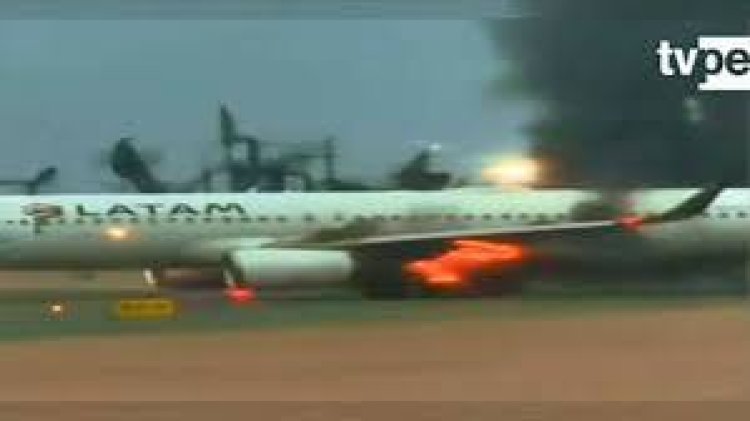Terror en Perú: se incendió un avión de LATAM antes de despegar y evacuaron a los pasajeros